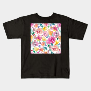 Flirty floral watercolour large Kids T-Shirt